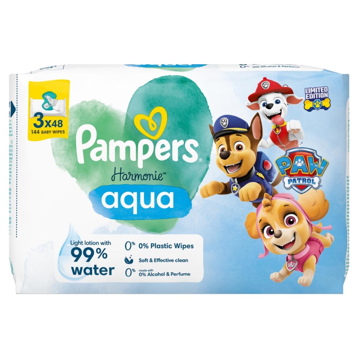 Pampers Harmonie Aqua nedves baba törlőkendő 3x48 db