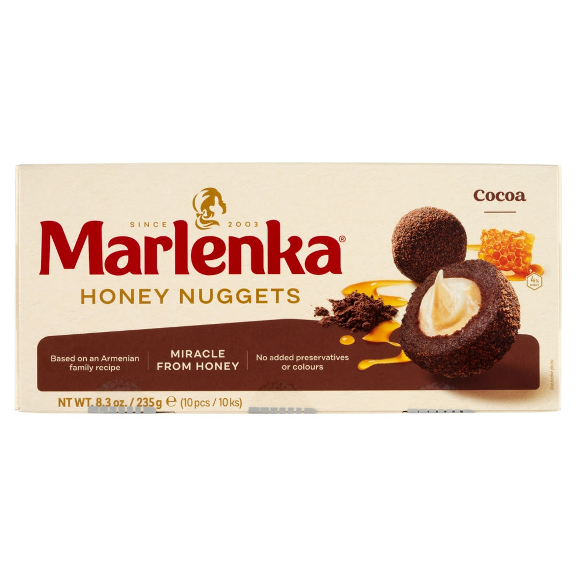 Marlenka mézes kakaós golyó