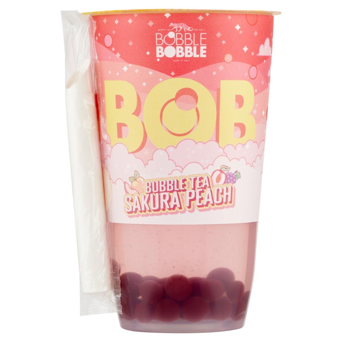 Bob Sakura Bubble Tea zöld tea barack- és licsilével, szőlőlét tartalmazó italgyöngyökkel