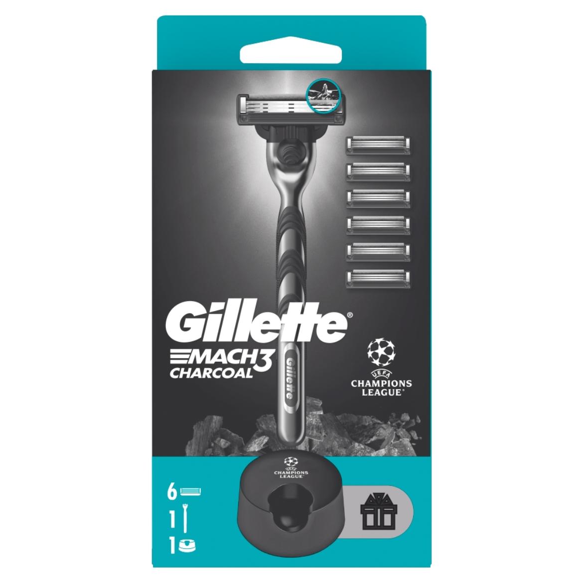 Gillette Mach3 Charcoal férfi borotva készülék 6 db borotvabetéttel