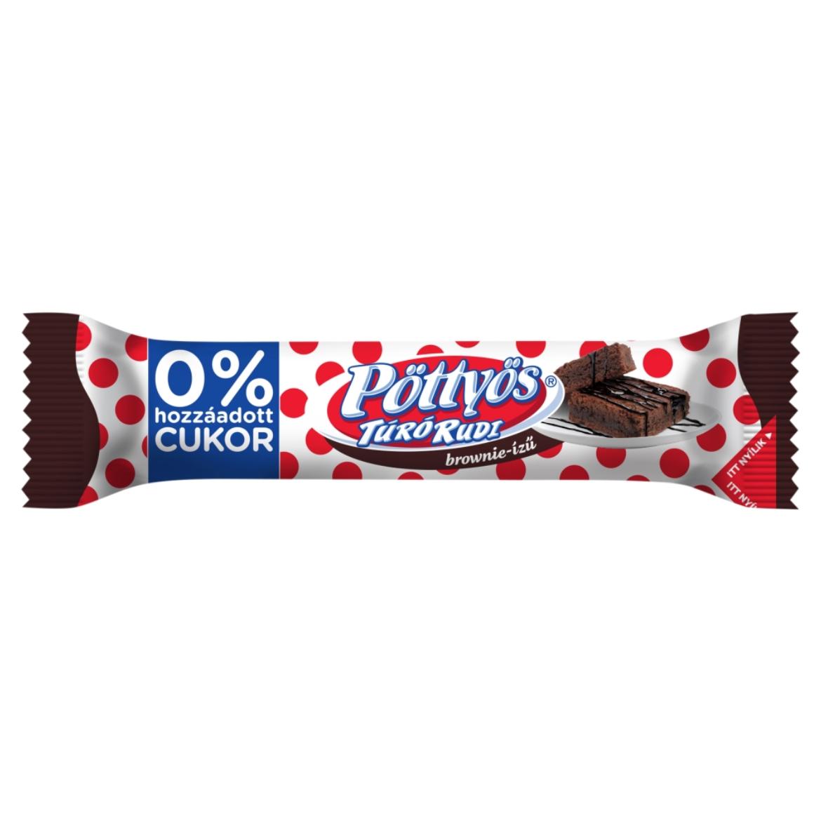 Pöttyös Túró Rudi Brownie-ízű túródesszert kakaós étbevonattal édesítőszerekkel