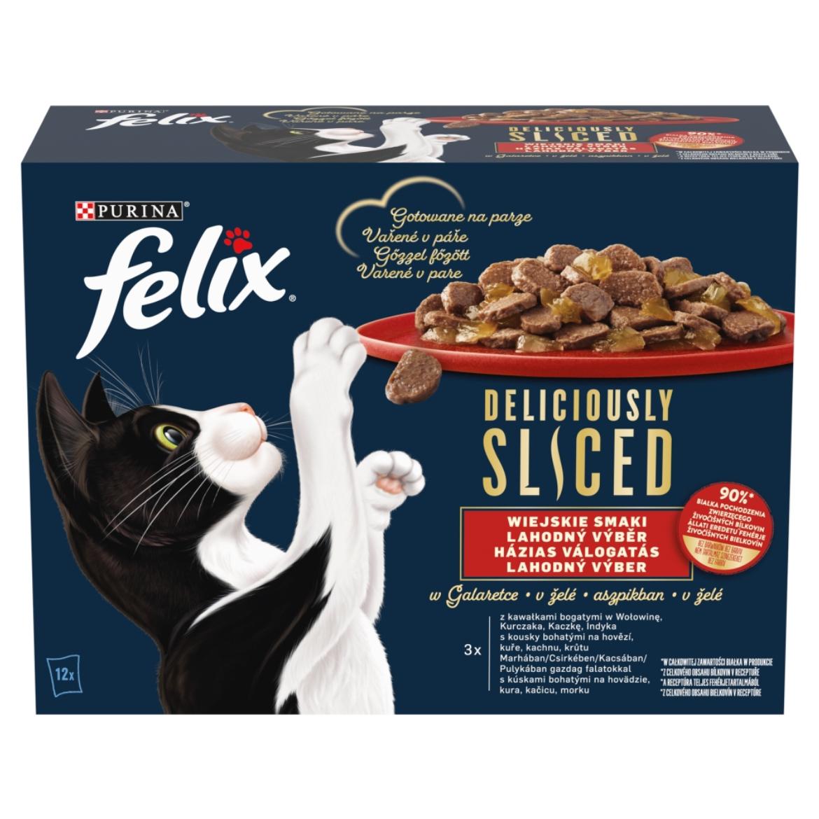Felix Deliciously Sliced házias válogatás aszpikban nedves macskaeledel 12 x 85