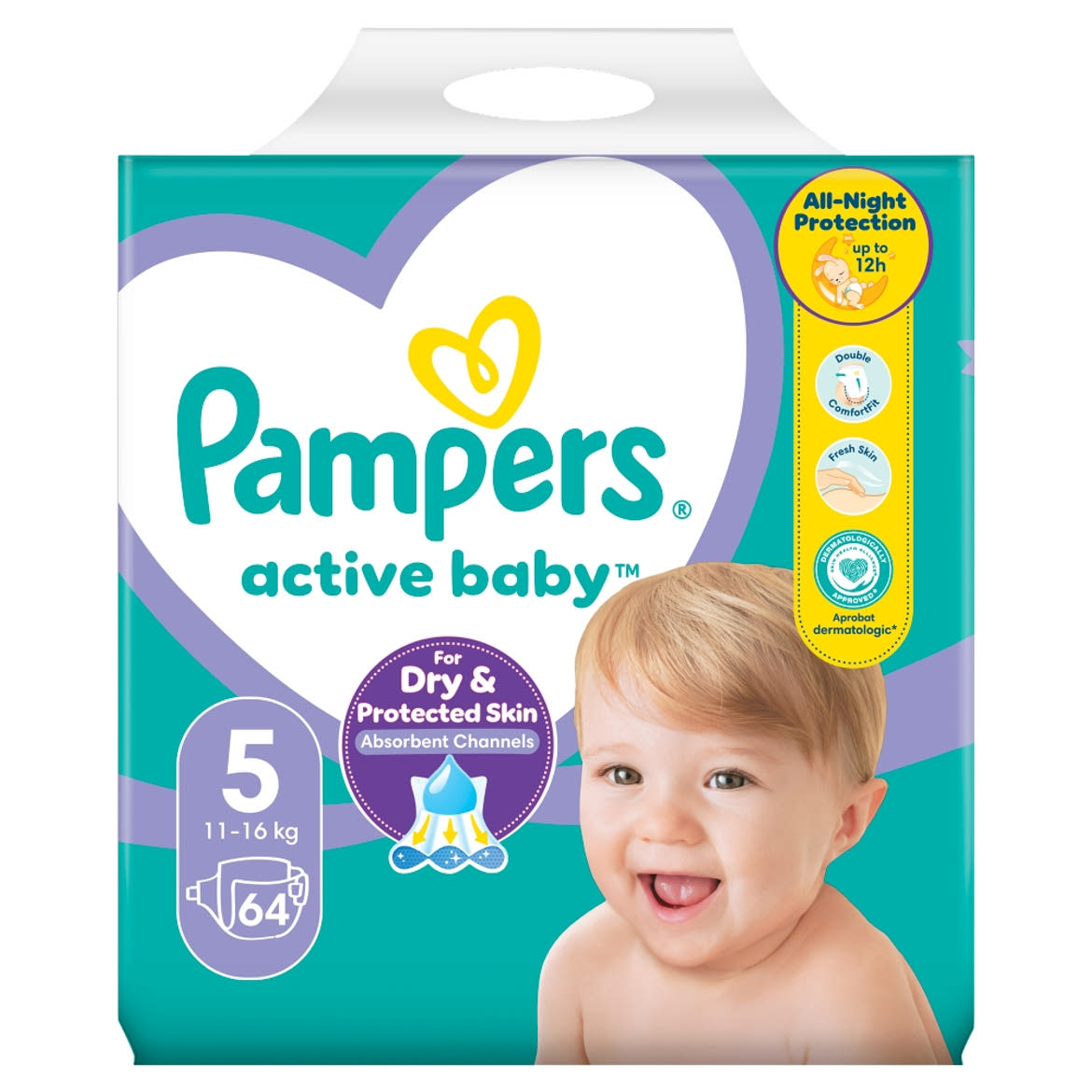 Pampers Active Baby Pelenka, Méret: 5, 64 db, 11kg-16kg