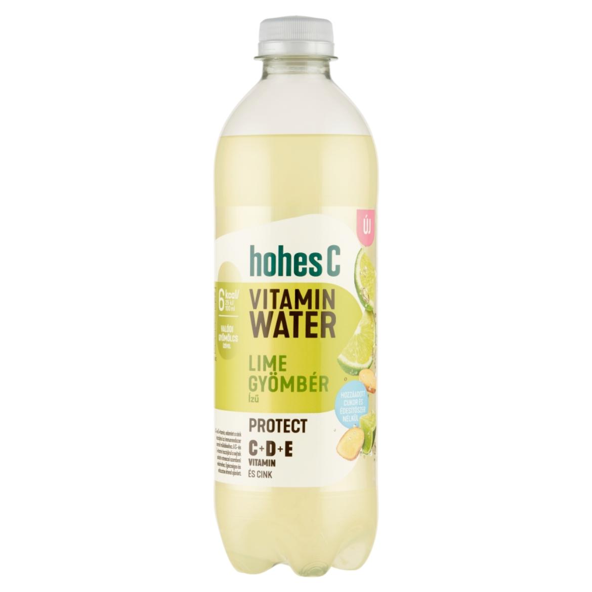 Hohes C Vitamin Water Protect lime-gyömbér ízesítésű, gyümölcs-tartalmú szénsavas üdítőital 0,5 l