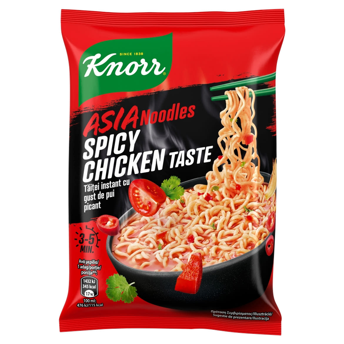 Knorr Asia Noodles ázsiai jellegű instant tésztaleves csípős csirke ízesítéssel
