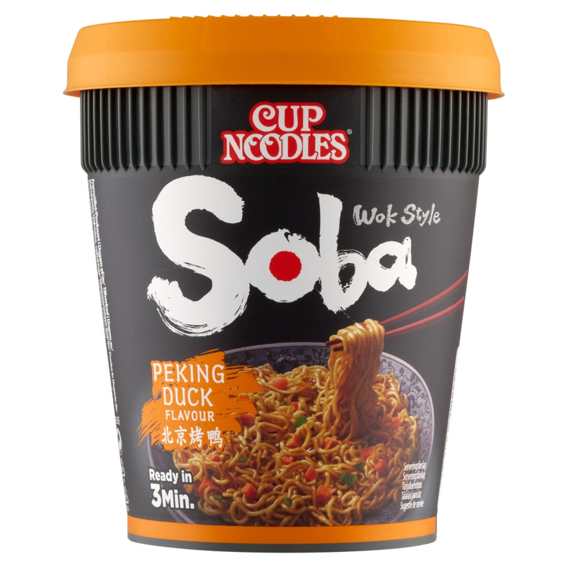 Nissin Cup Noodles Soba instant tészta búzalisztből pekingi kacsa ízű szósszal
