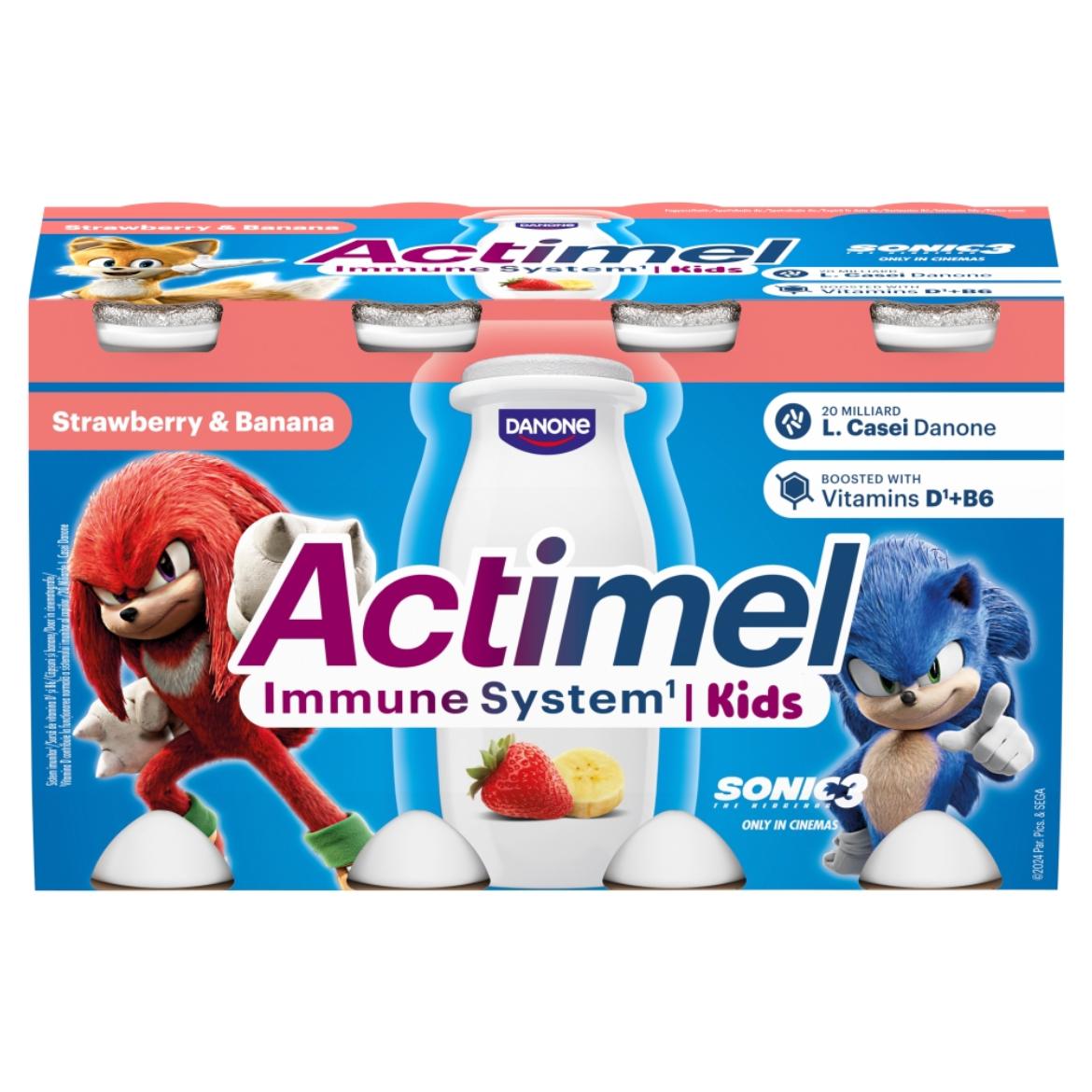 Danone Actimel Kids zsírszegény, élőflórás, eper-banánízű joghurtital 8x 100g