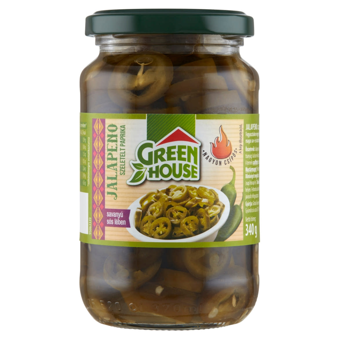 Greenhouse szeletelt Jalapeno paprika savanyú sós lében