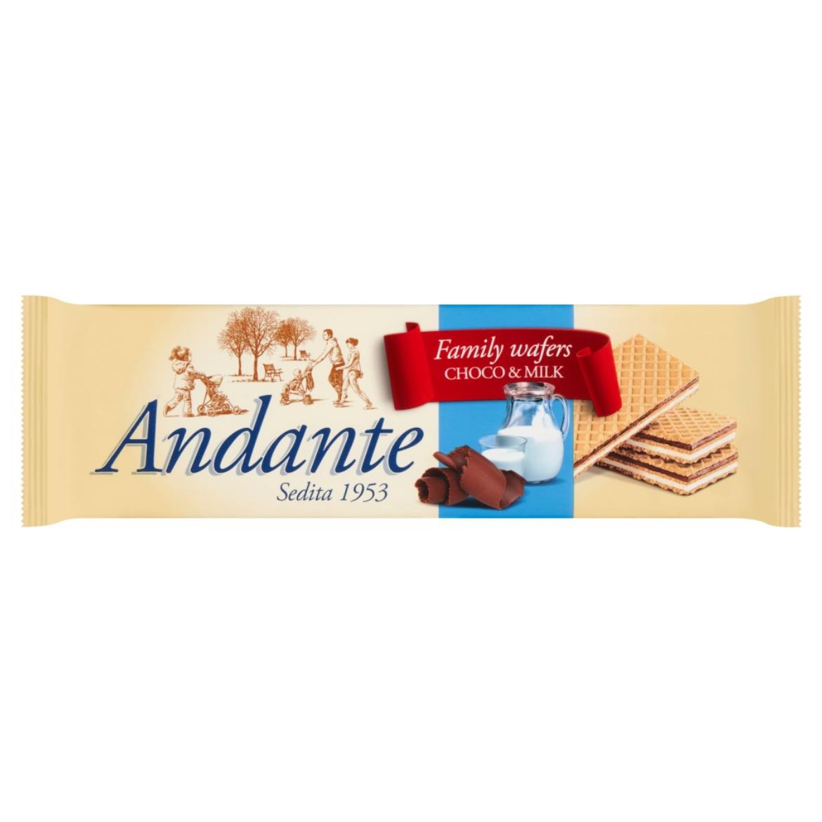 Andante kakaós-csokoládés és tejes krémmel töltött ostya