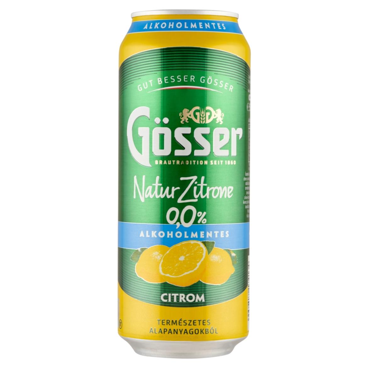 Gösser Natur Zitrone citromos alkoholmentes sörital 0,0%