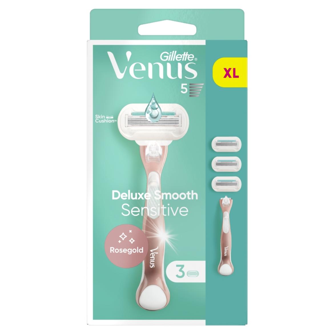 Gillette Venus Deluxe Smooth Sensitive nyél + 3 borotvabetét
