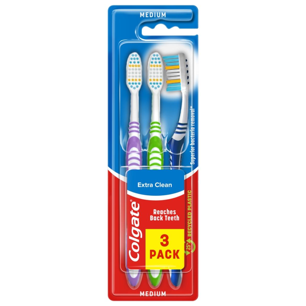 Colgate Extra Clean közepes fogkefe 3 db