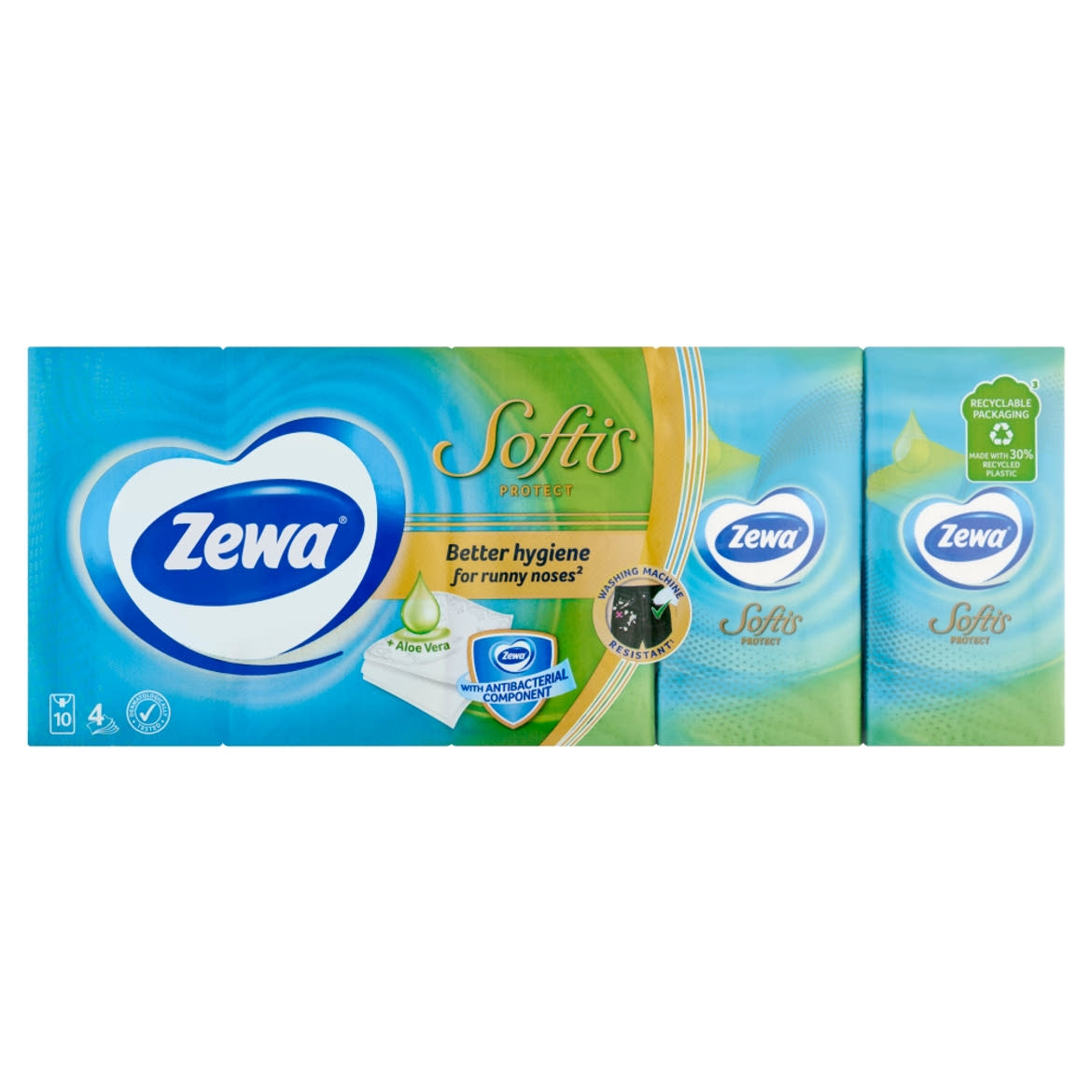 Zewa Softis Protect illatosított papírzsebkendő 4 rétegű 10 x 9 db