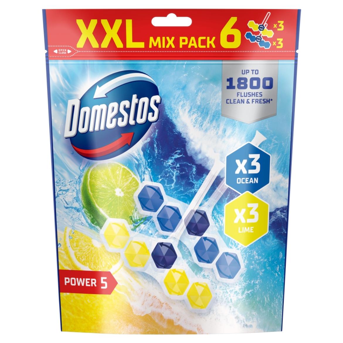 Domestos Power 5 Ocean/Lime WC frissítő blokk 6 x