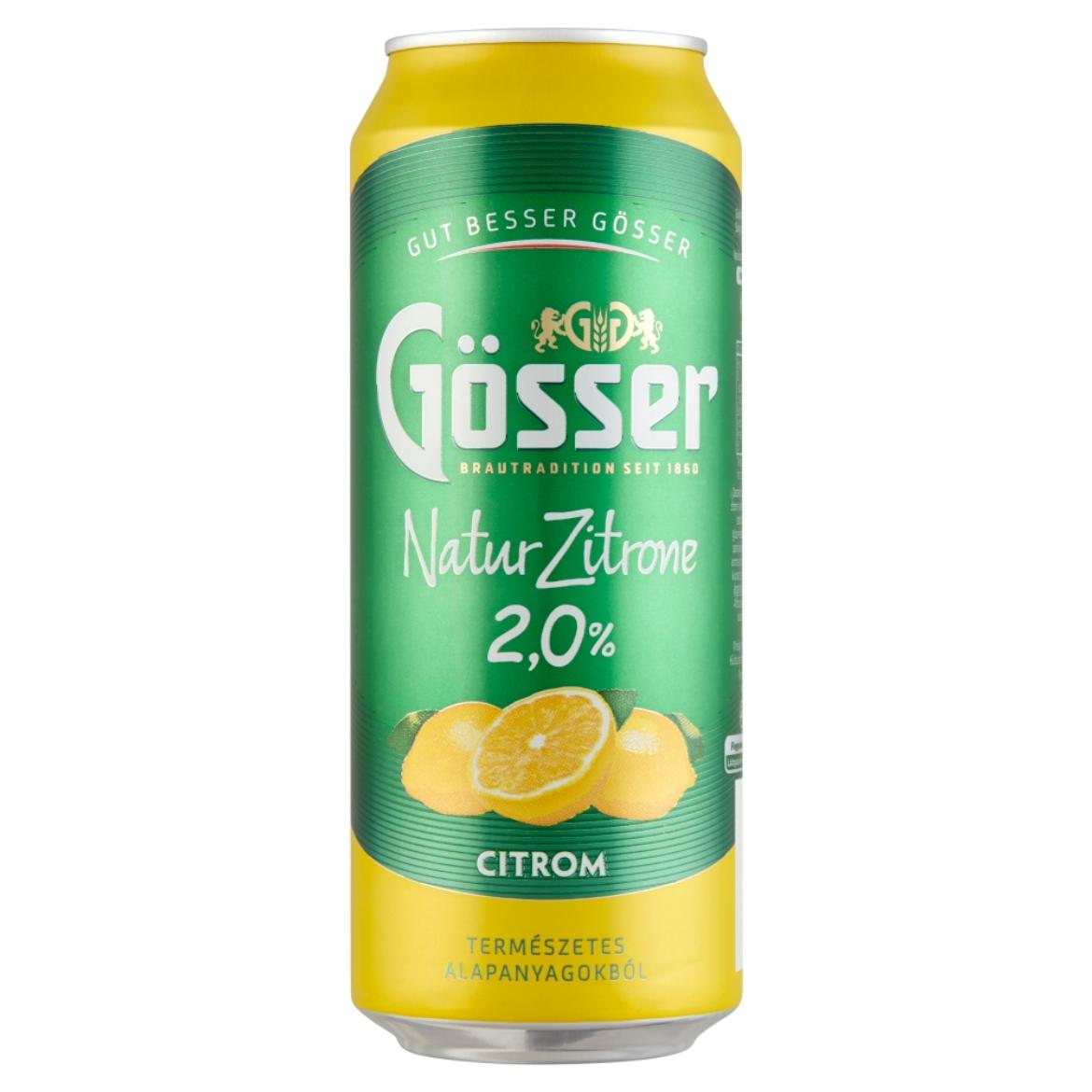 Gösser Natur Zitrone citromos sörital 2% dobozos