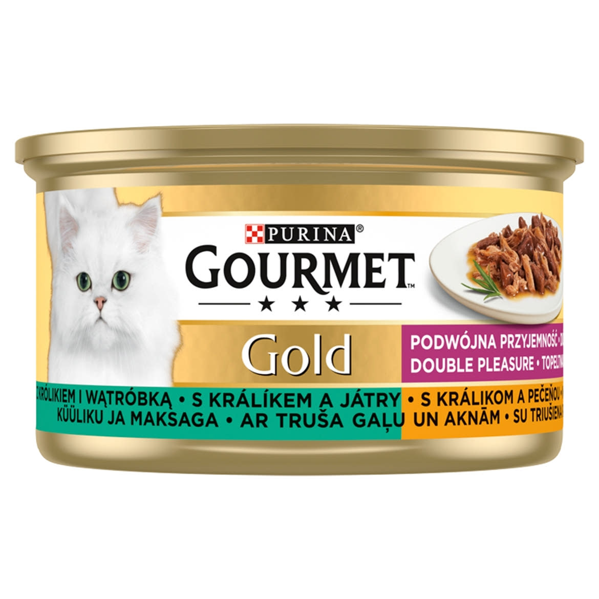 Gourmet Gold Duó Élmény nyúllal és májjal nedves macskaeledel