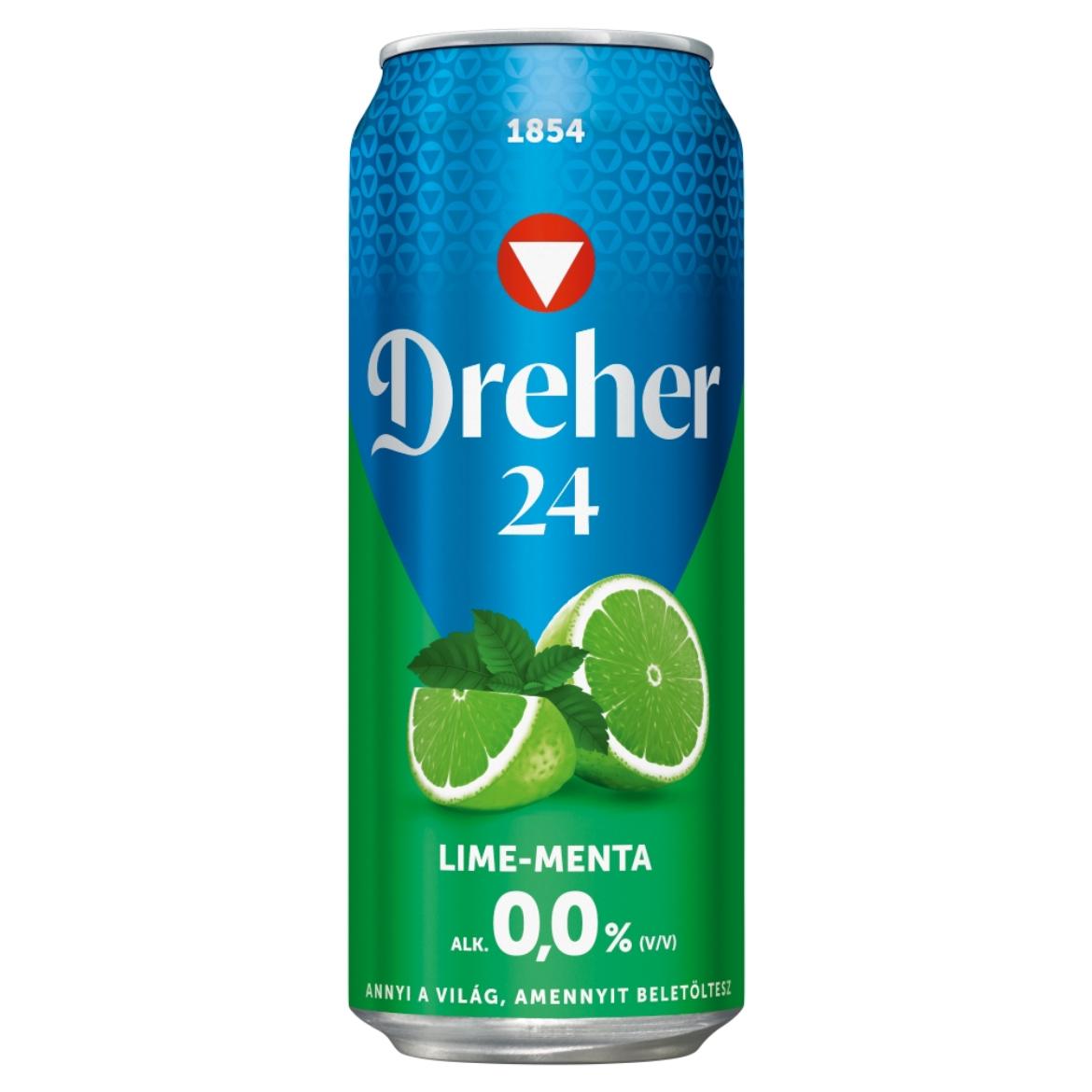 Dreher 24 alkoholmentes sör Lime-menta dobozos, 0,5 L