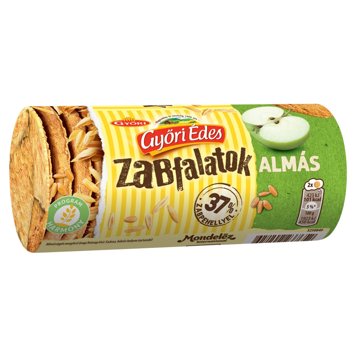 Győri Édes Zabfalatok almás, zabpelyhes, omlós keksz