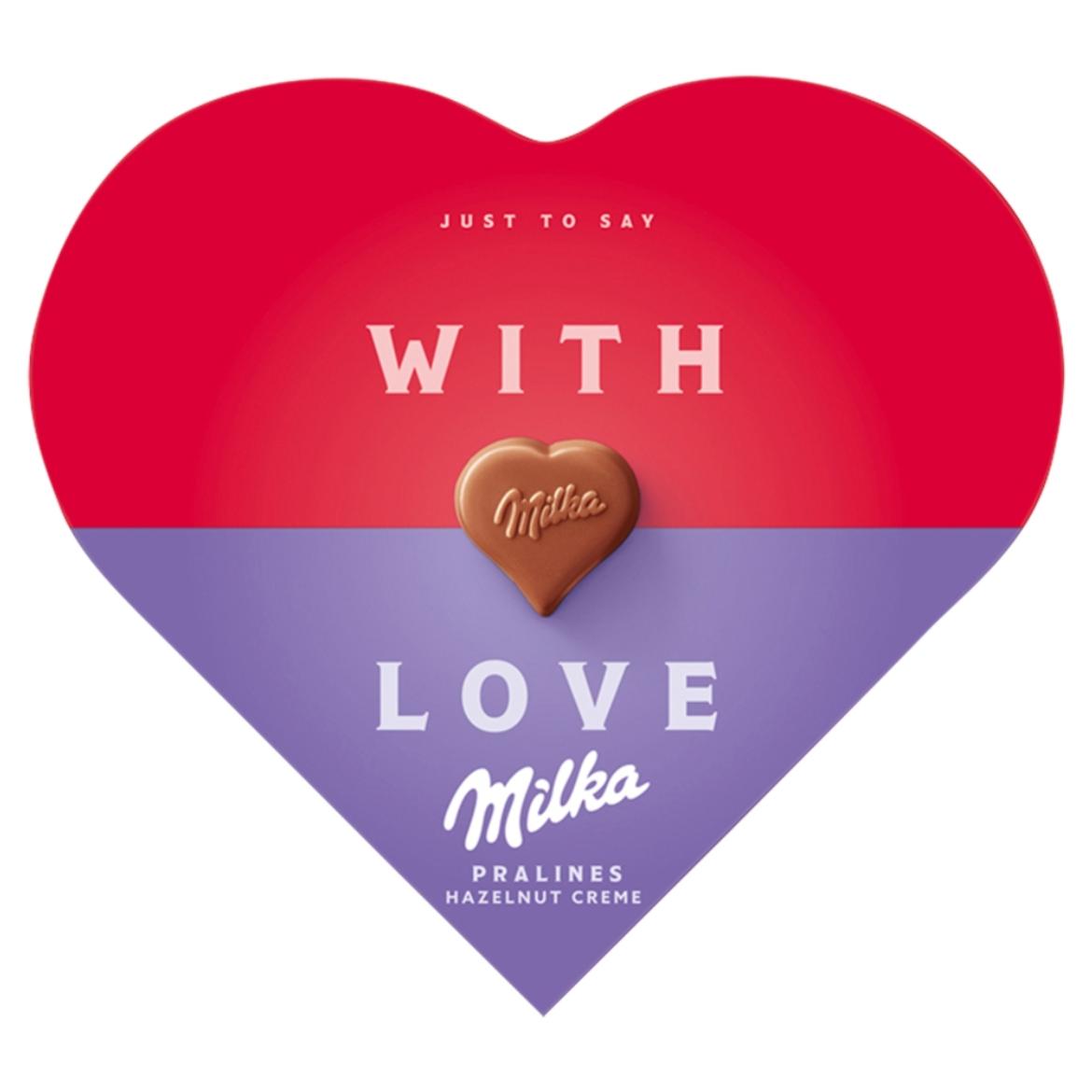 Milka I love Milka alpesi tejcsokoládé praliné mogyorós krémtöltelékkel