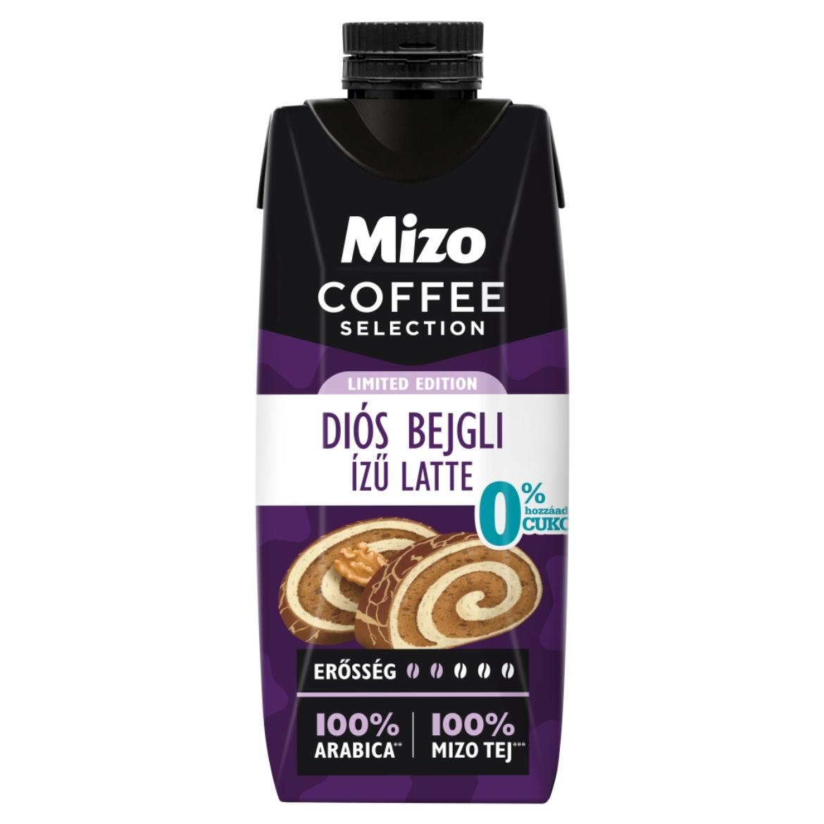 Mizo Coffee Selection Diós bejgli ízű Latte UHT zsírszegény kávés tej édesítőszerekkel