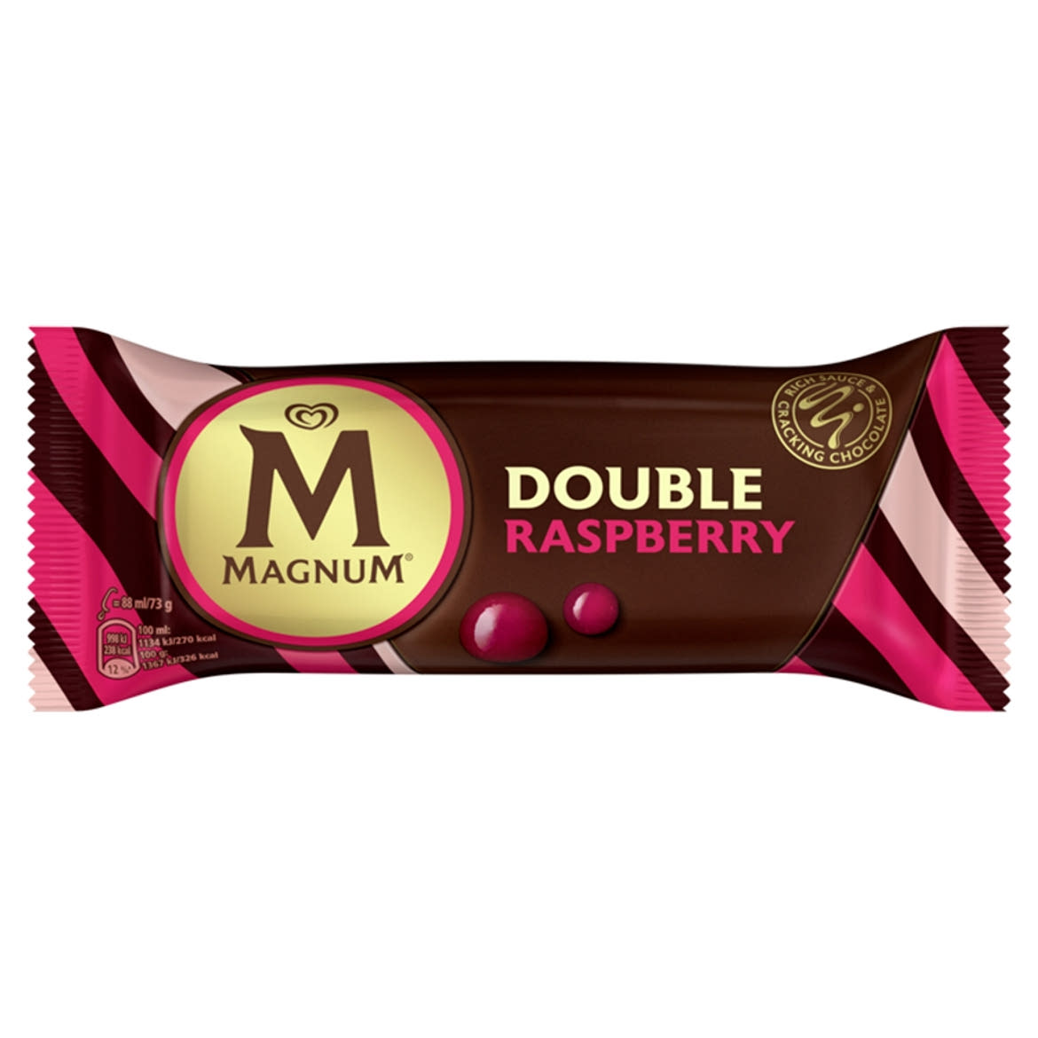 Magnum Double Raspberry málnás jégkrém málnás szósszal és tejcsokoládé bevonattal