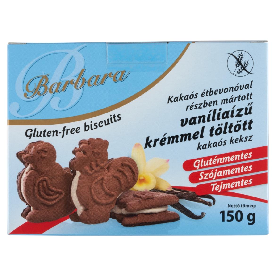 Barbara gluténmentes vaníliás krémmel töltött kakaós keksz