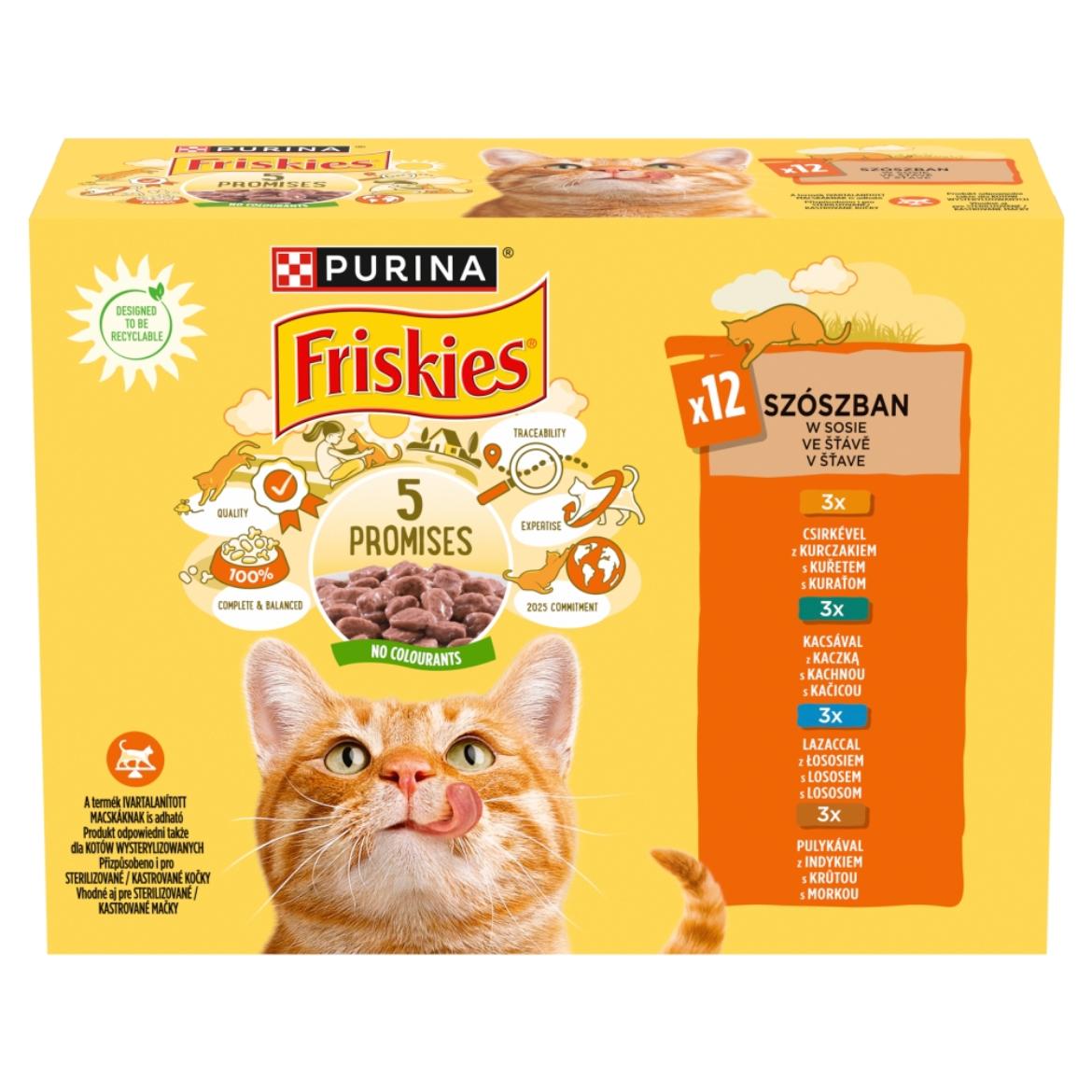Friskies macska tasak MP csirke& kacsa& lazac& pulyka 12x85g