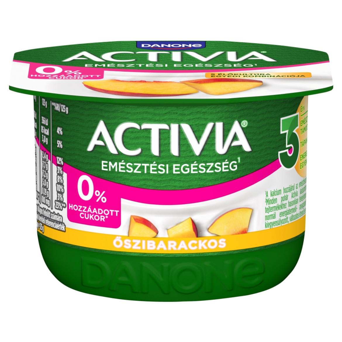 Danone Activia őszibarackos joghurt élőkultúrával és édesítőszerekkel