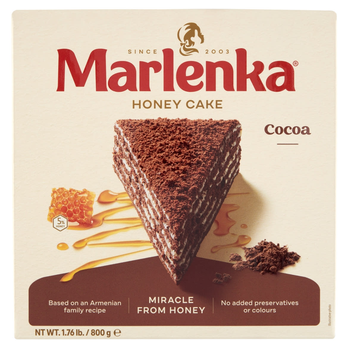 Marlenka mézes kakaós torta