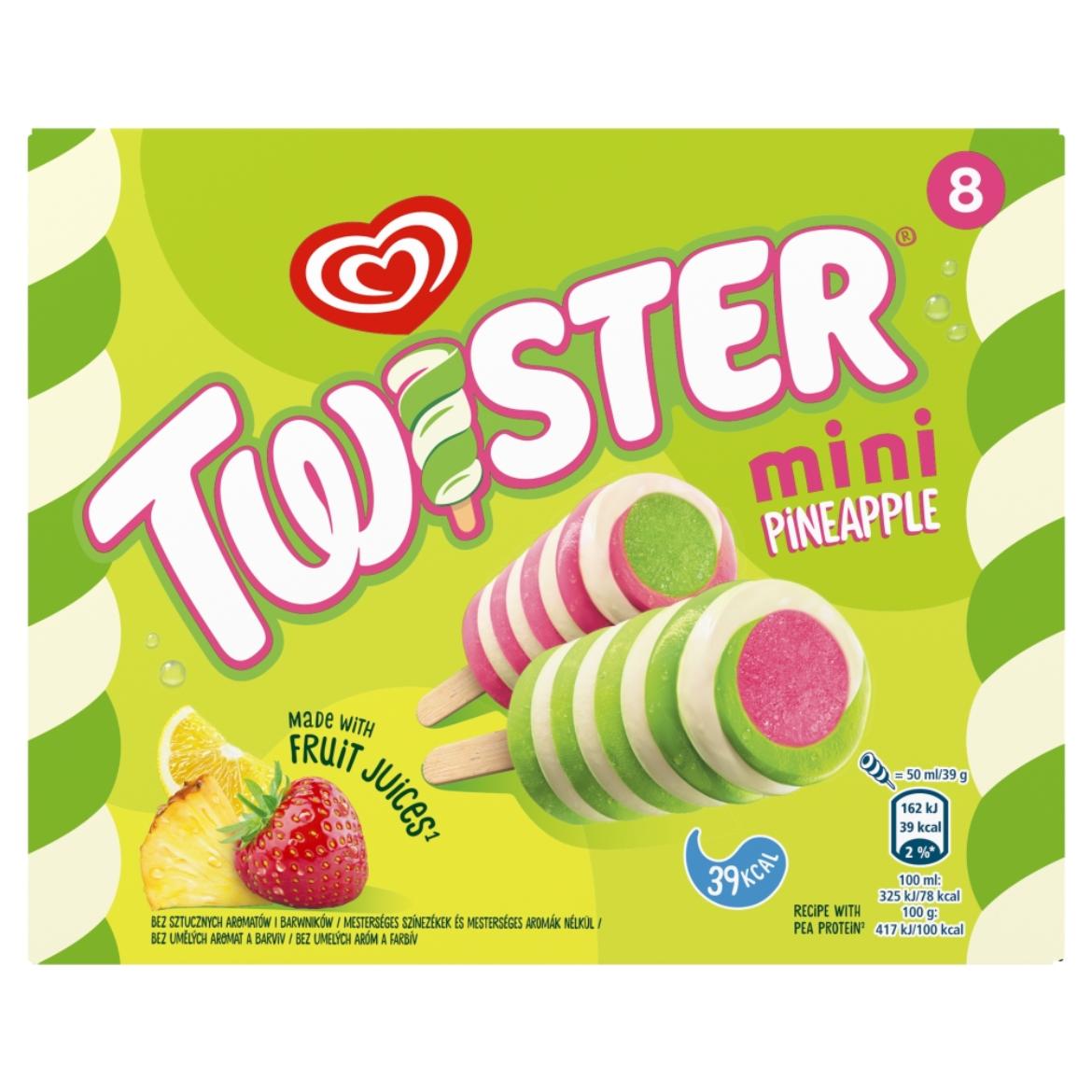 Twister Mini ananász ízű jégkrém eper-citrom ízű vizes és lime jégkrémmel 8 x  ()