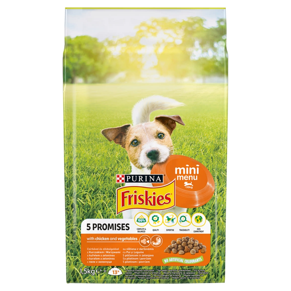 Friskies Mini Menu száraz kutyaeledel csirkével és zöldségekkel