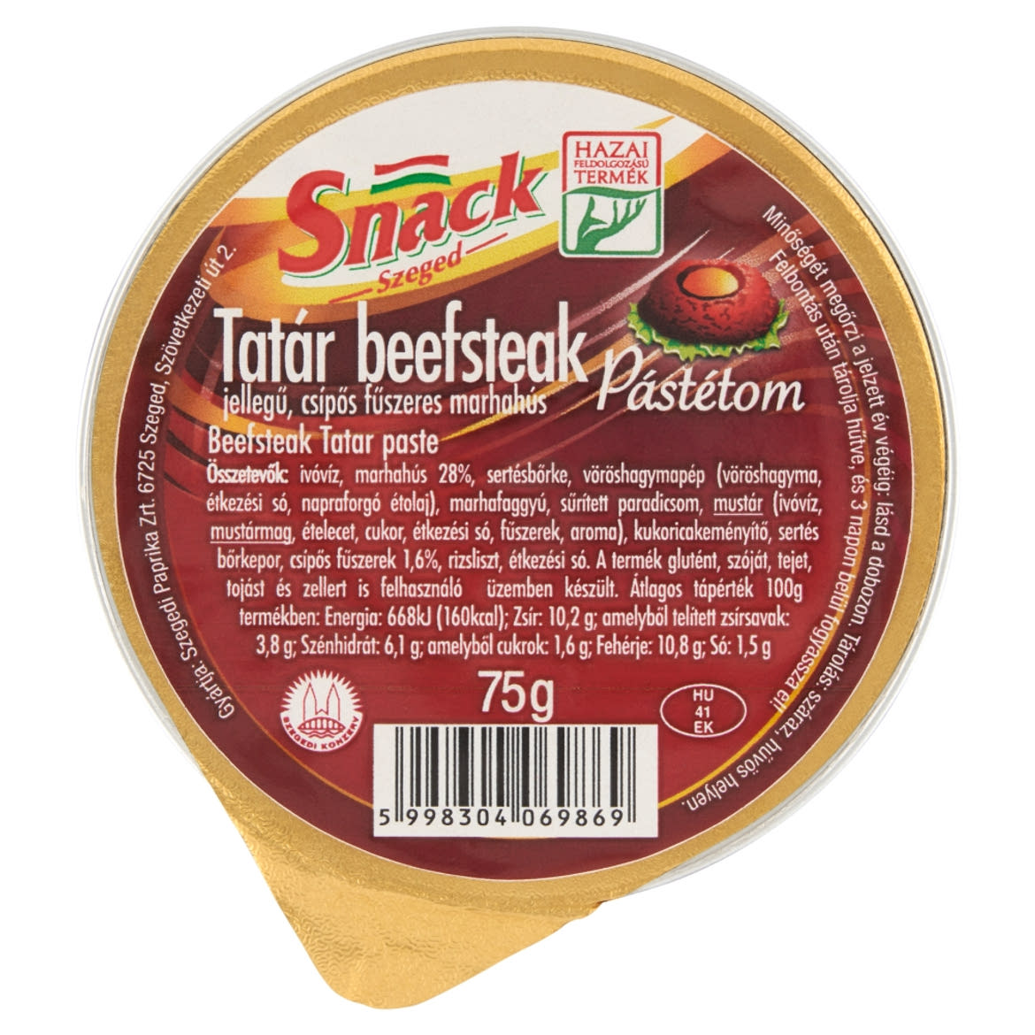 Snack Szeged tatár beefsteak pástétom