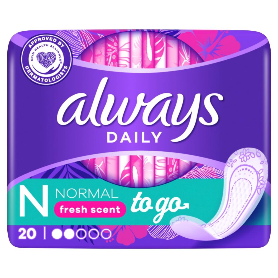 Always Dailies Normal To Go Fresh Tisztasági Betét