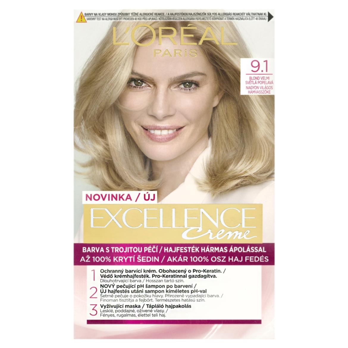 L'Oréal Paris Excellence krémes, tartós hajfesték 9.nagyon világos hamvaszszőke