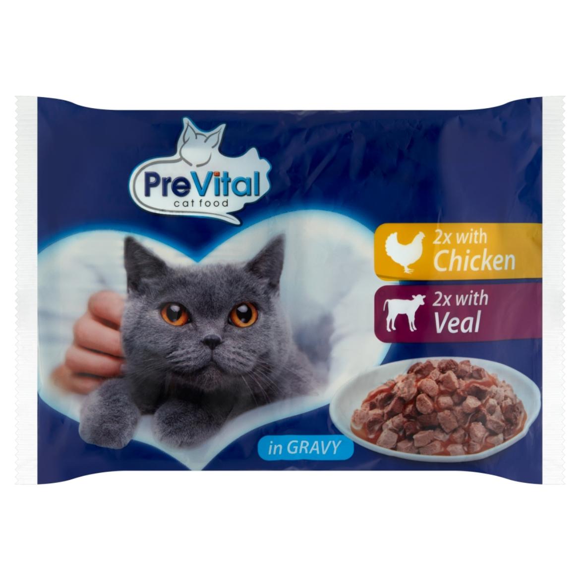 PreVital teljes értékű állateledel felnőtt macskák számára szószban 4 x