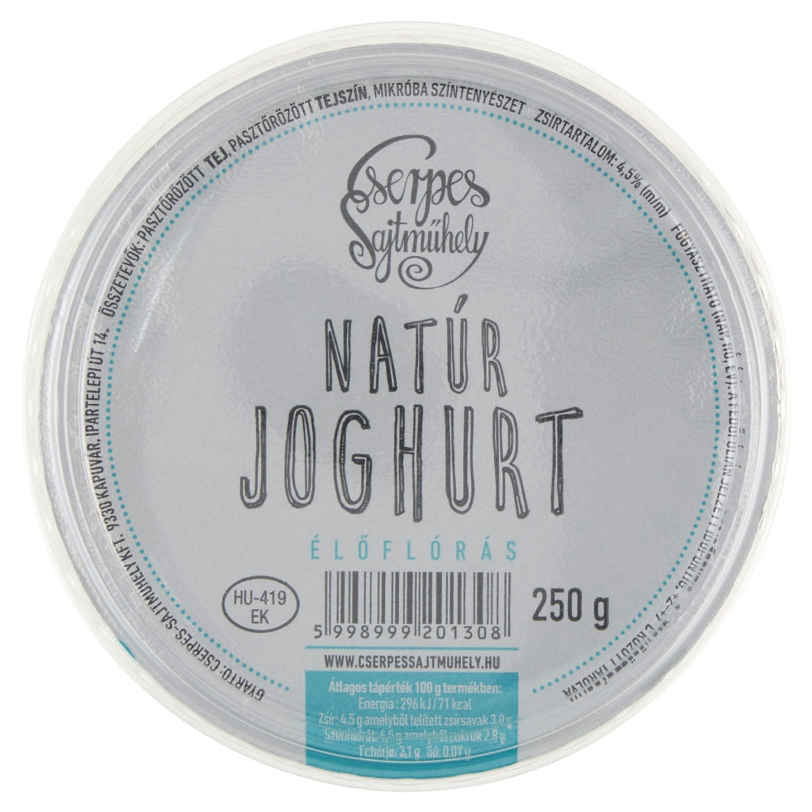 Cserpes Sajtműhely natúr joghurt élőflórás