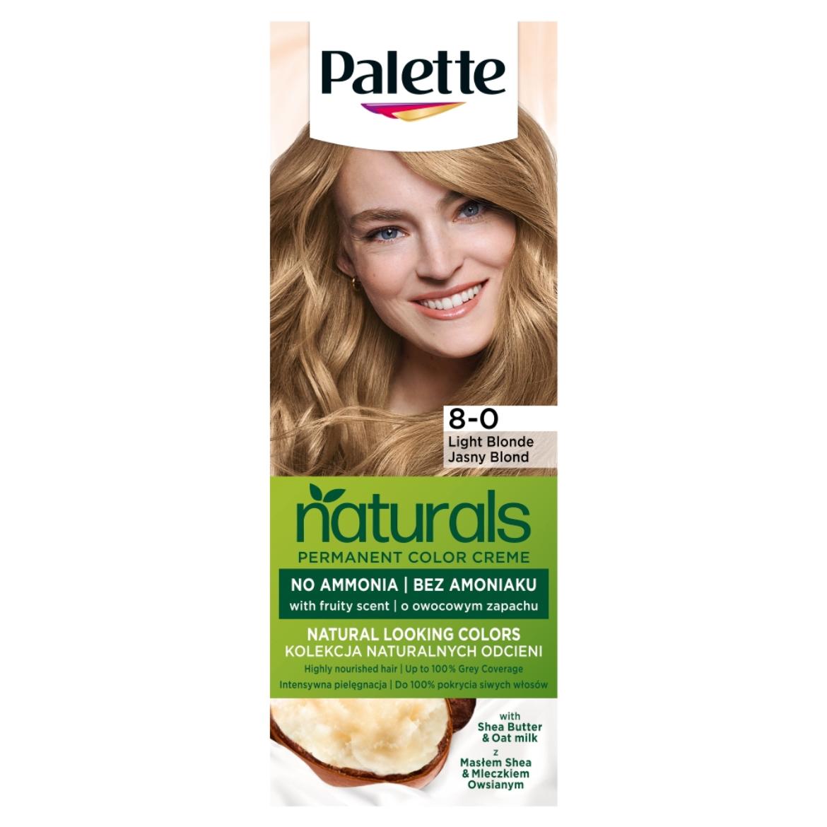 Schwarzkopf Palette Permanent Naturals Color Creme ápoló krémhajfesték 8-0 világosszőke (300)