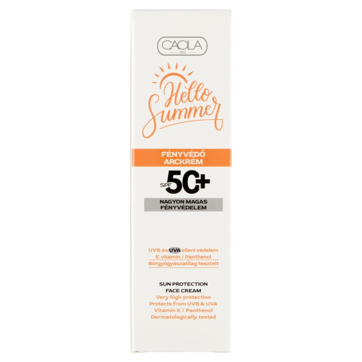 Caola Sun fényvédő arckrém SPF50+