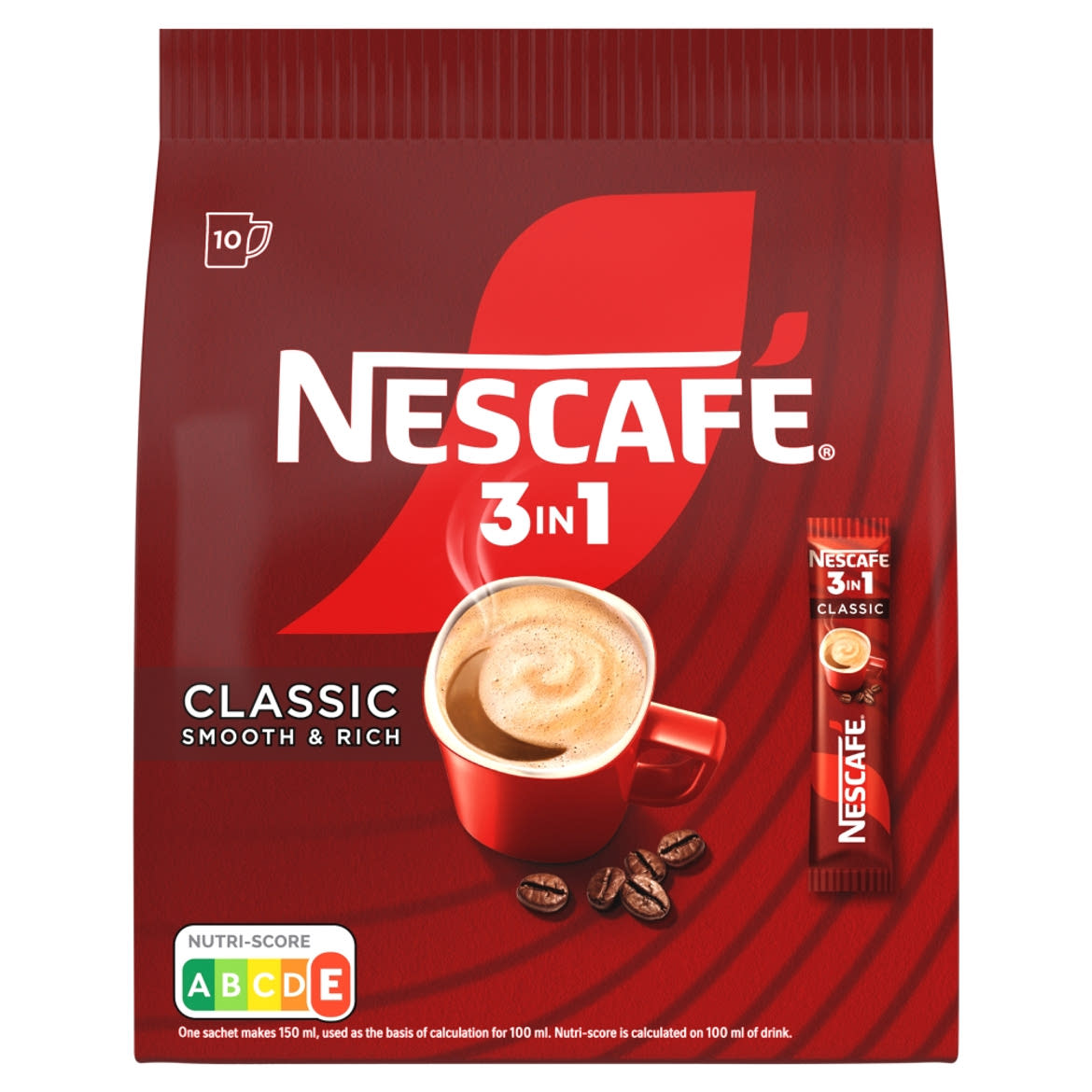 Nescafé 3in1 Classic Smooth & Rich azonnal oldódó kávéspecialitás 10 x 16,5 g