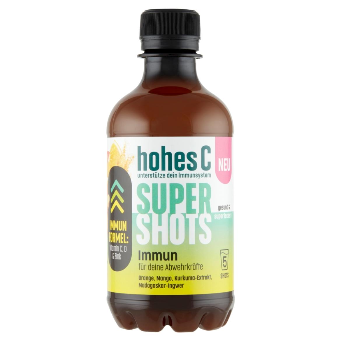 Hohes C Super Shots 100% gyümölcslé gyümölcs- és gyömbér pürével és kurkuma kivonattal