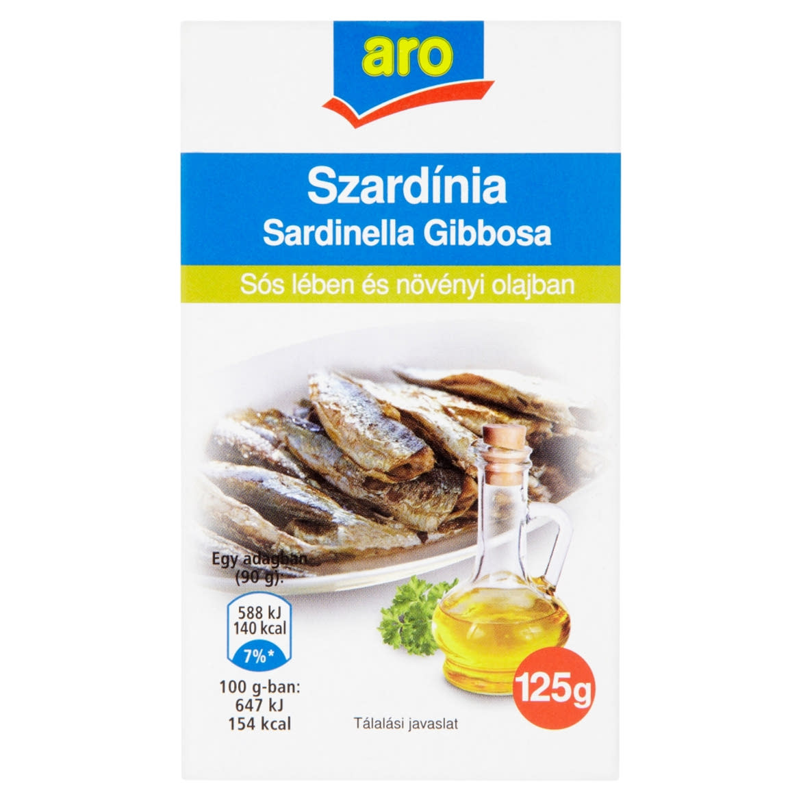 Aro szardínia sós lében és növényi olajban