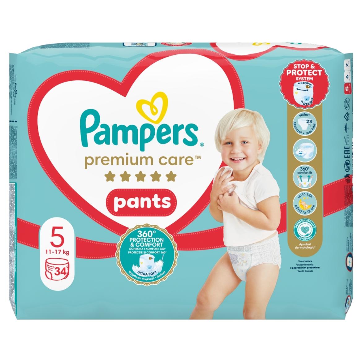 Pampers Premium Care Bugyipelenka 5-ös Méret, 34 db Bugyipelenka, 12kg-17kg