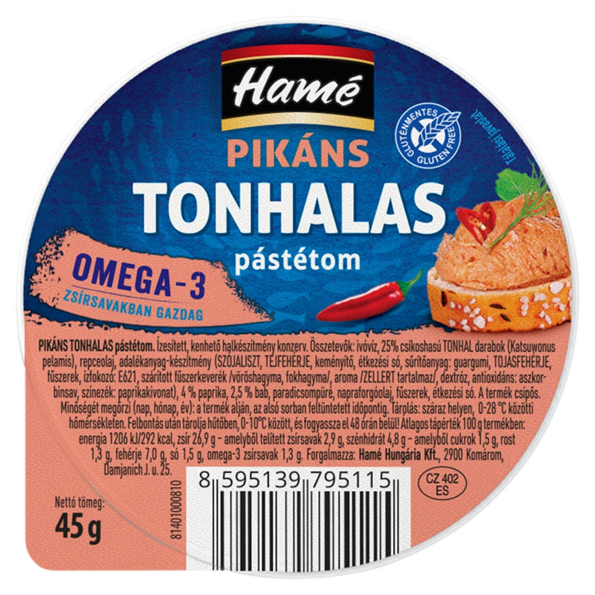 Hamé pikáns tonhalas krém