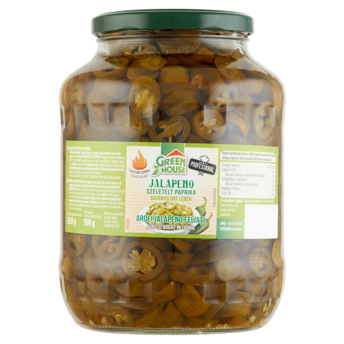 Green House jalapeno szeletelt paprika savanyú sós lében