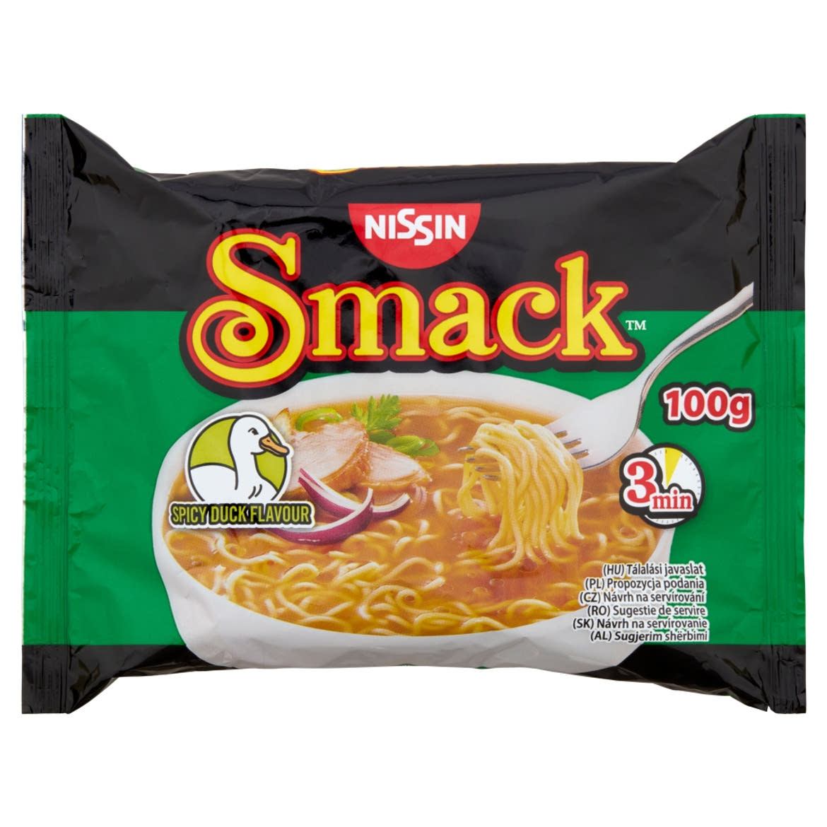 Nissin Smack instant tésztaleves fűszeres kacsa ízesítéssel