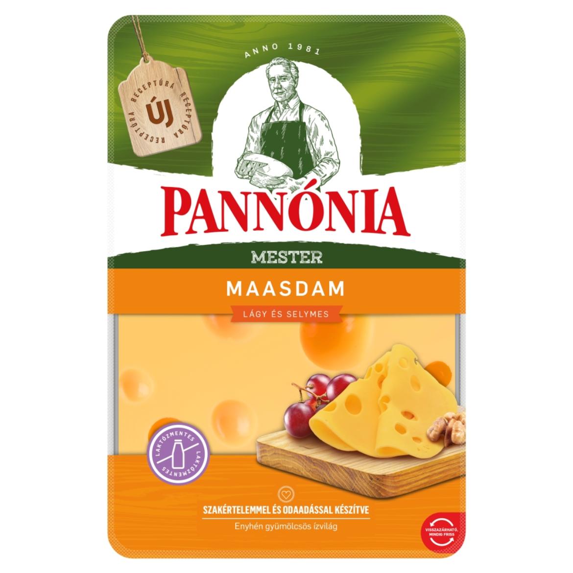 Pannónia Mester Maasdam szeletelt, zsíros, félkemény, erjedési lyukas sajt
