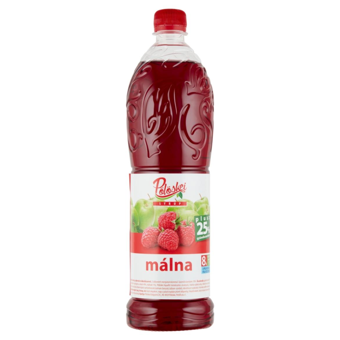 Pölöskei málna ízű szörp cukorral és édesítőszerrel
