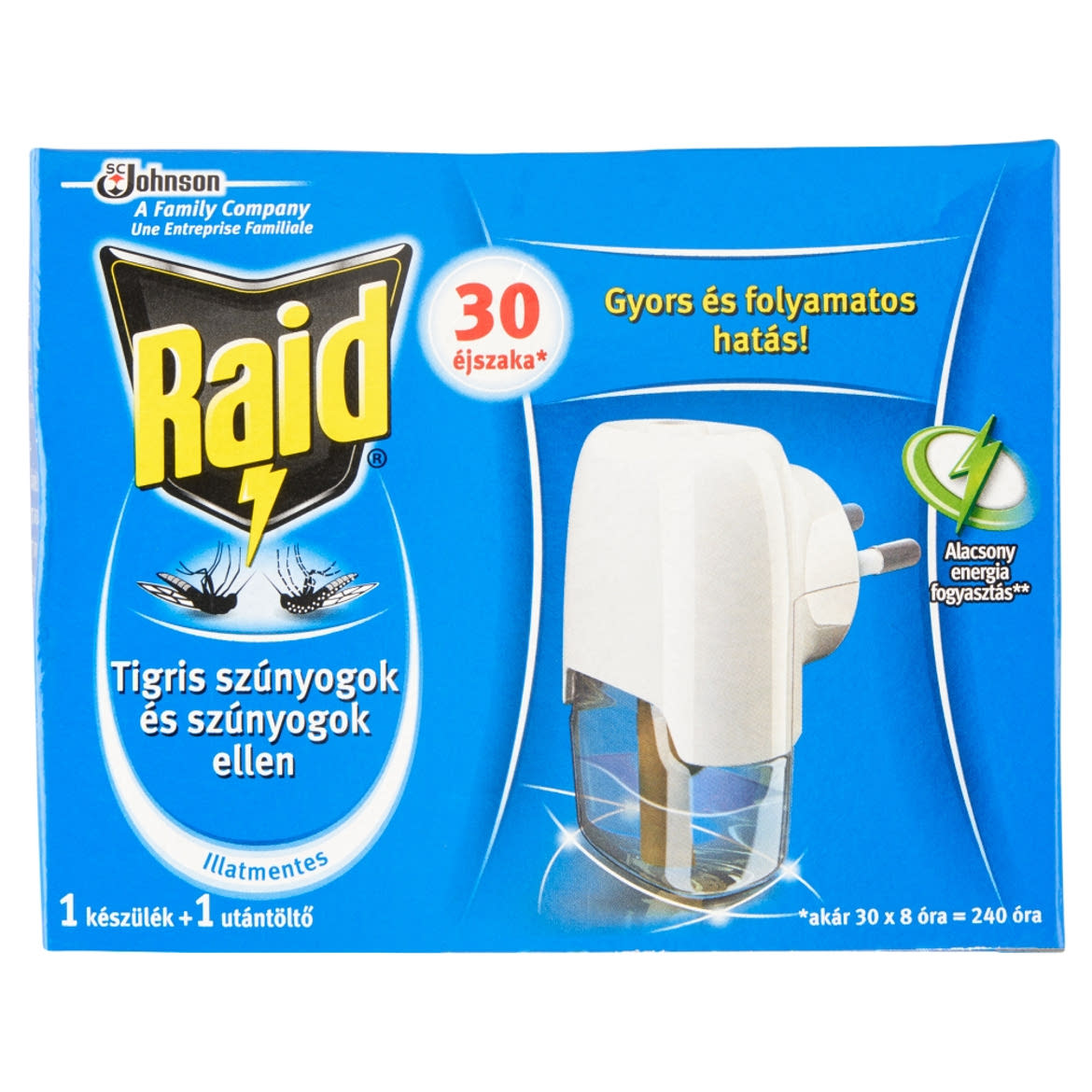 Raid szúnyogirtó készülék és utántöltő