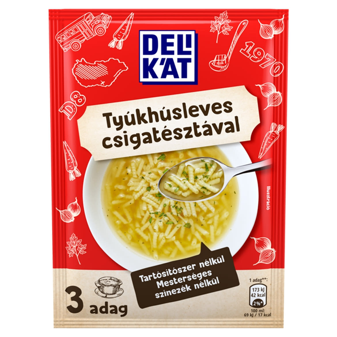Delikát tyúkhúsleves csigatésztával