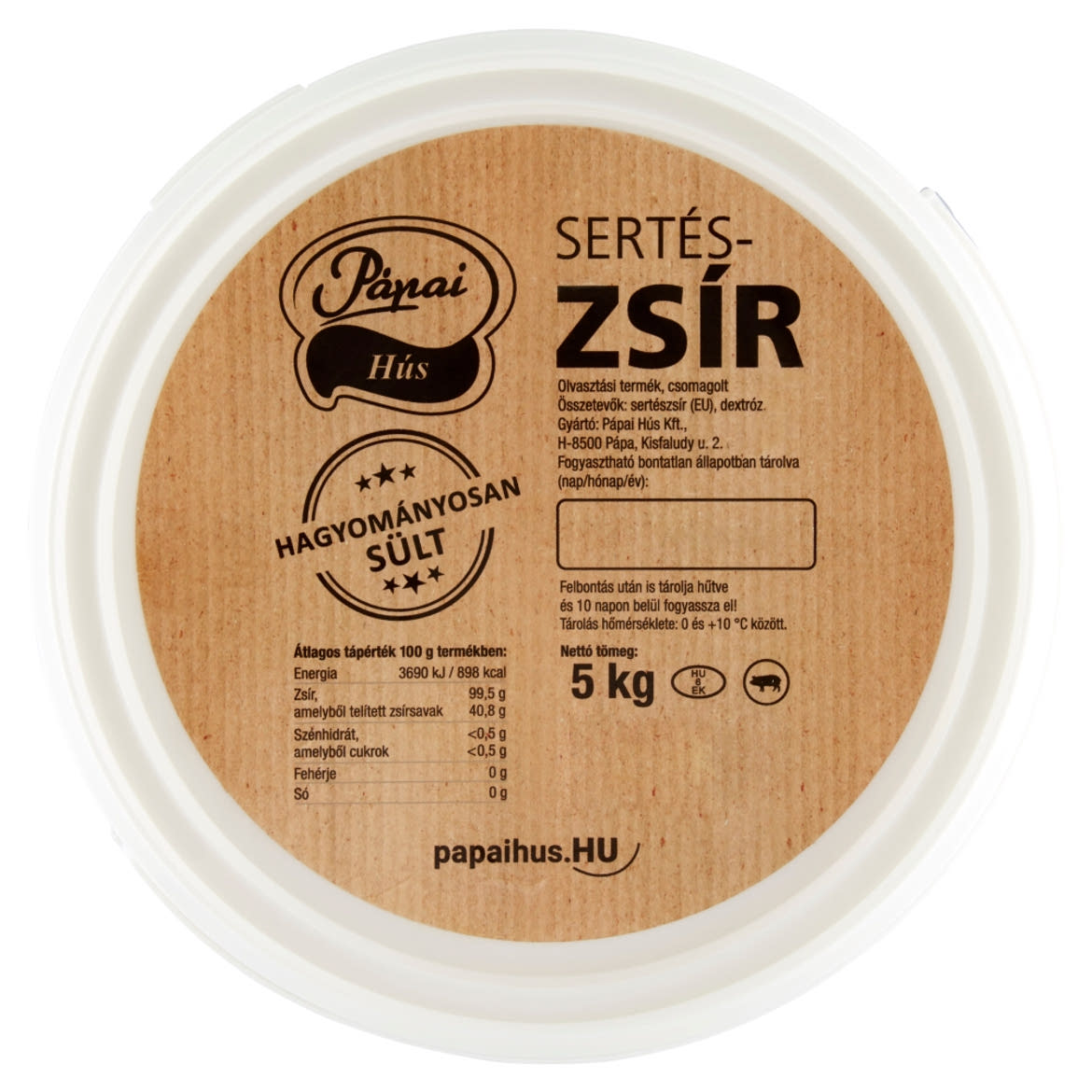 Pápai Hús sertészsír